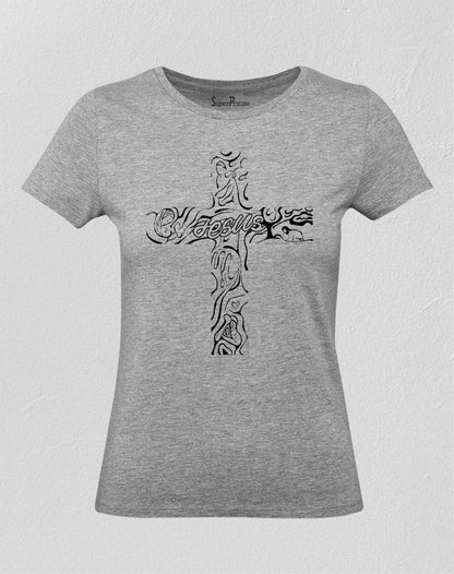 Jesus Cross Christian Women T Shirt 