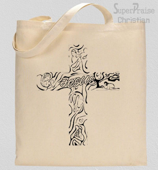 Jesus Cross Tote Bag