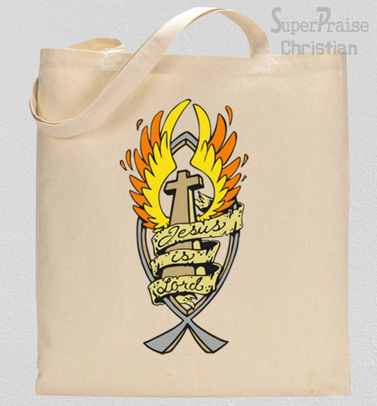 Jesus Is Lord Scripture Tote Bag