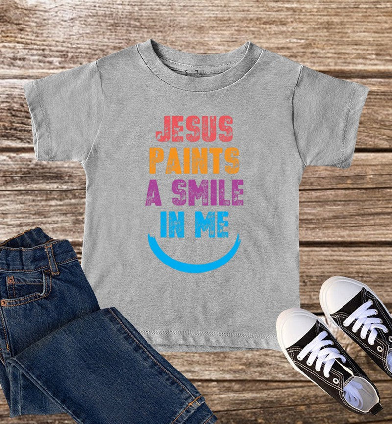 Jesus Paints A Smile In Me Kids T Shirt