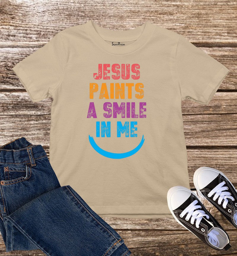 Jesus Paints A Smile In Me Kids T Shirt