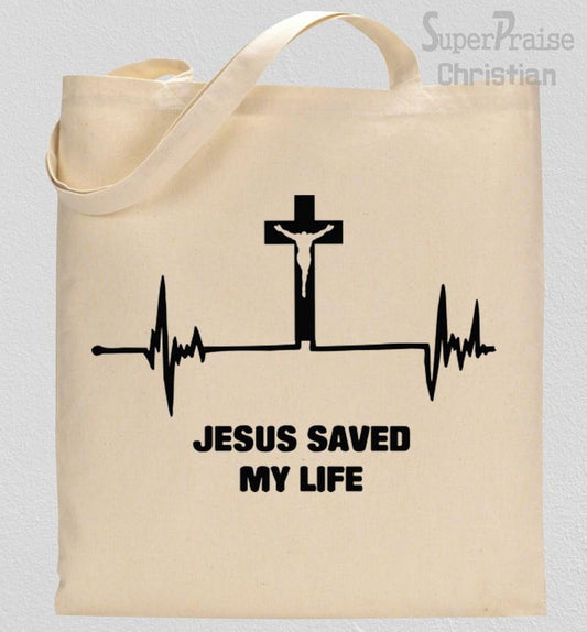 Jesus Saved My Life Tote Bag