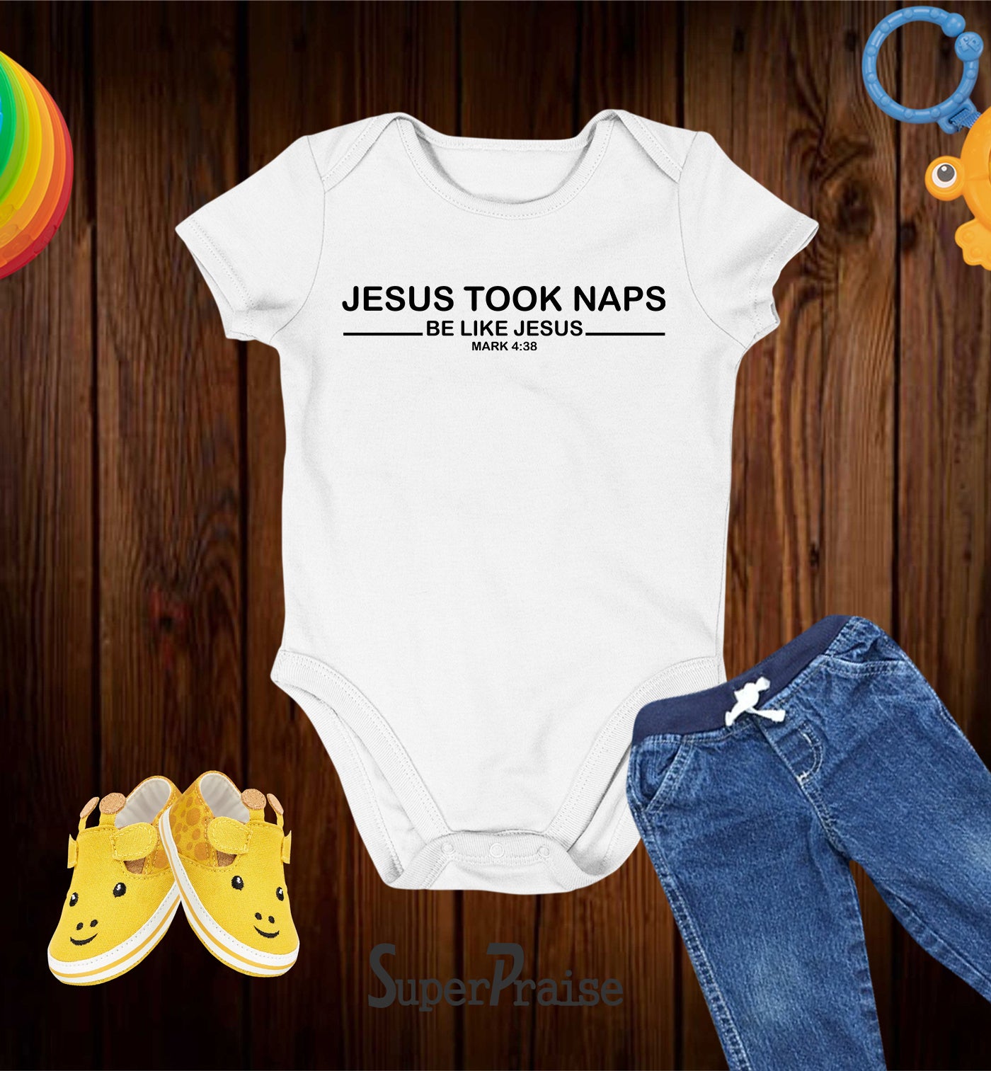 Jesus Takes Naps Be Like Jesus Mark 4:38 Baby Bodysuit