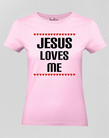 Christening Women T shirt Jesus Loves Me Christian Blessings 