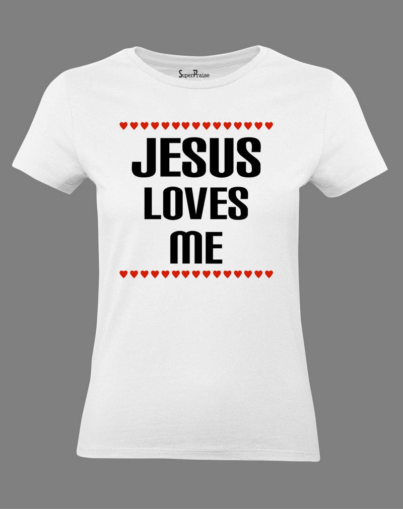 Christening Women T shirt Jesus Loves Me Christian Blessings 