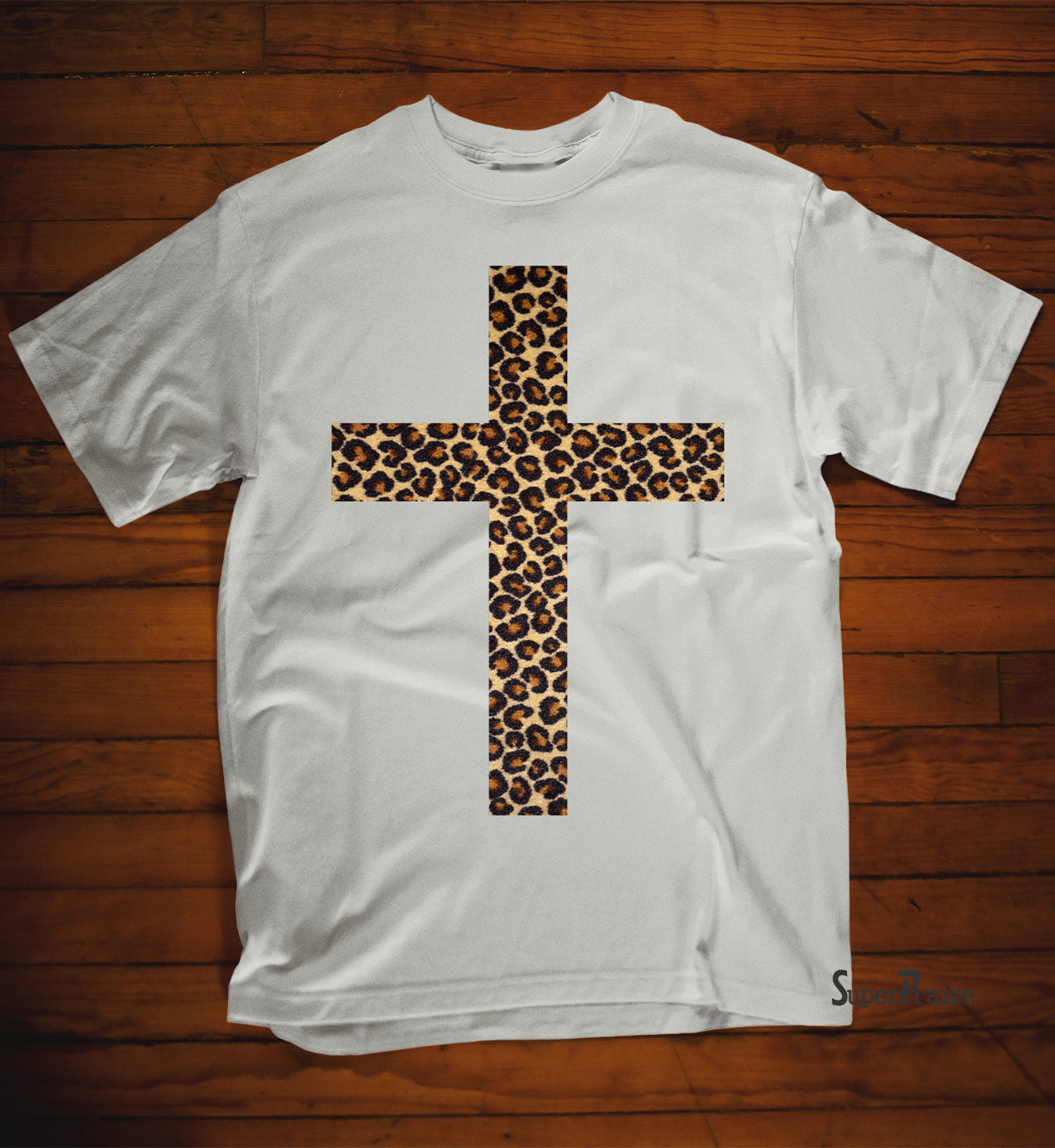 Leopard Print Jesus Cross T Shirt