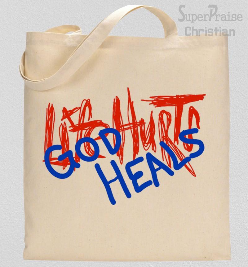 Life Hurts God Heals Tote Bag