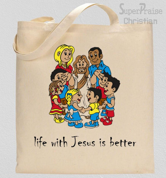 Life With Jesus Tote Bag