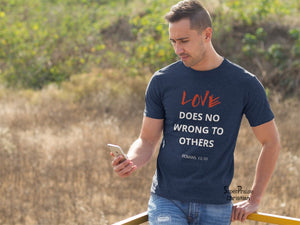 Men Christian T Shirt Love Does No Wrong - Super Praise Christian