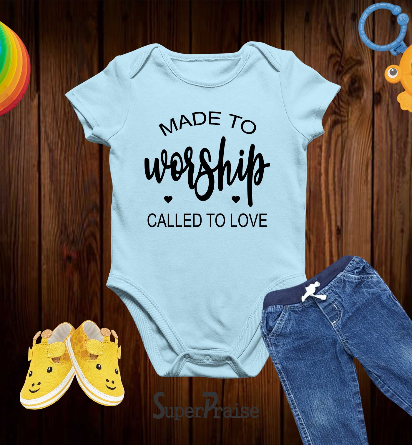 Made To Worship Called To Love Christian Baby Bodysuit