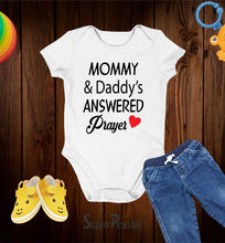 Mommy And Daddy's Answered Prayer Christian Faith Baby Bodysuit