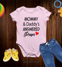 Mommy And Daddy's Answered Prayer Christian Faith Baby Bodysuit