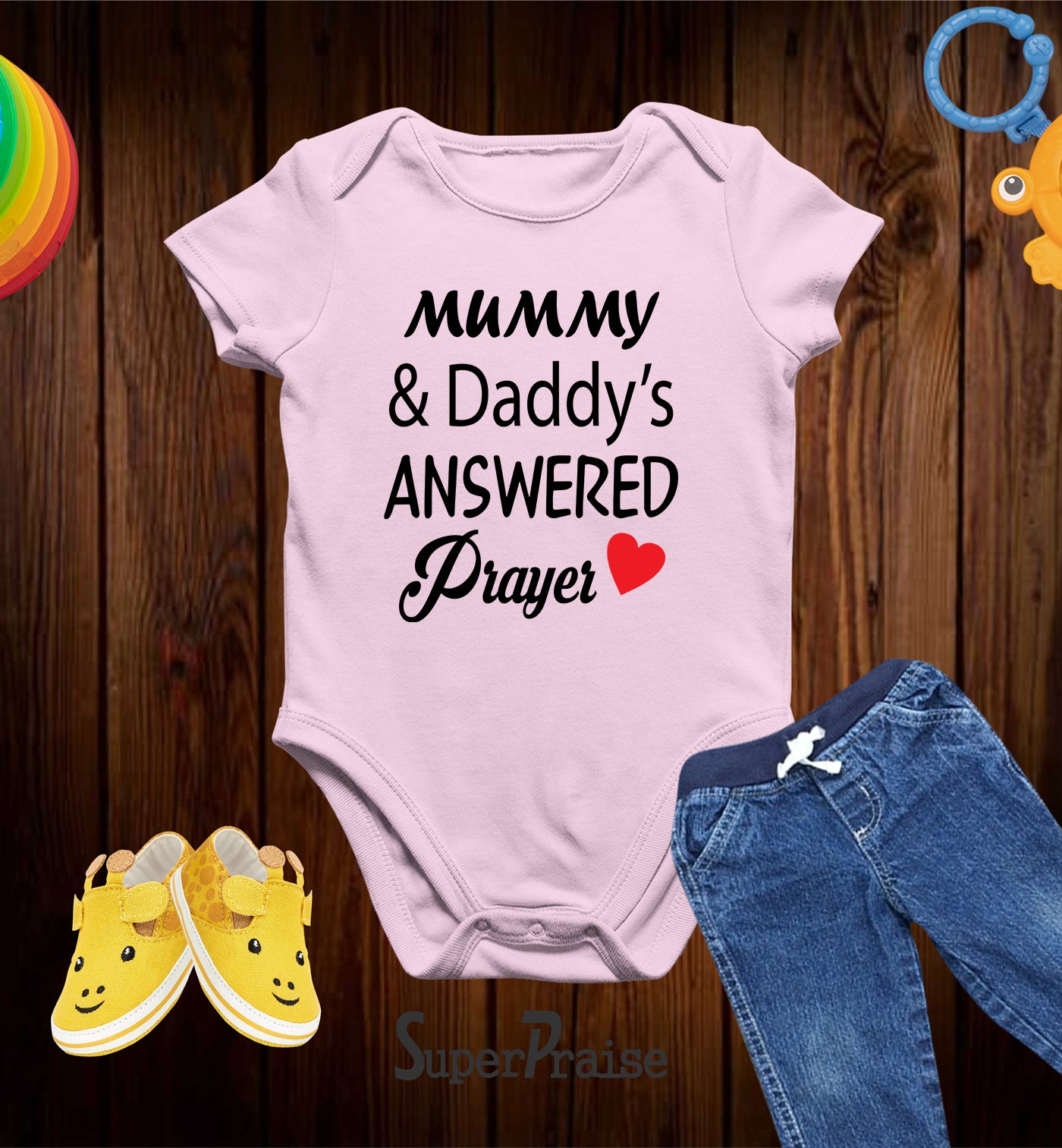 Mummy And Daddy's Answered Prayer Jesus Gospel Baby Bodysuit