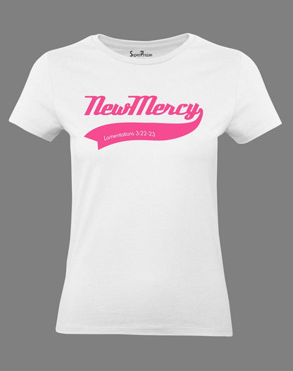Christian Women T Shirt New Mercy Lamentations 3:22-23
