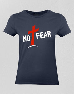 No Fear Shirts Christian Women Tshirt Symbolism God Cross Prayer