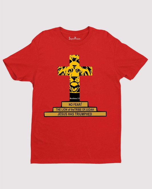No Fear Lion Victory Scripture Christian T Shirt