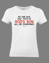 Christian Women T Shirt Faith In God's Son White tee