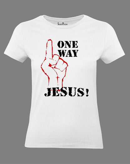 One Way Jesus Slogan Women T Shirt