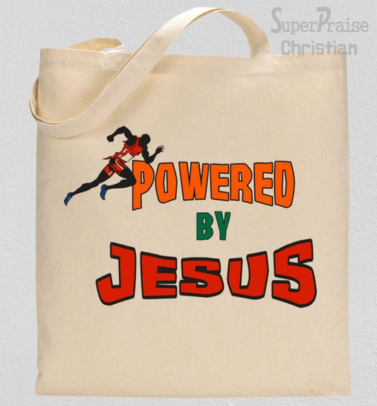 Powered By Jesus Tote Bag