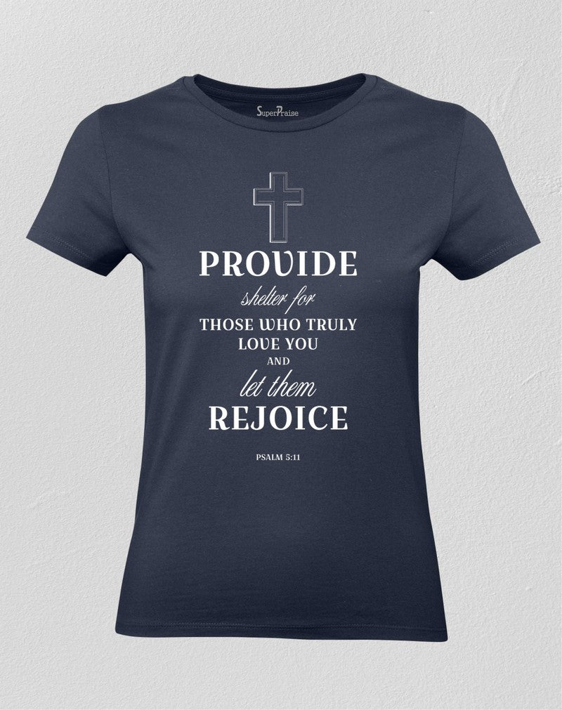 Christian Women T shirt Provide Shelter Bible Encouragement Ladies tee