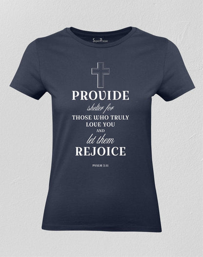 Christian Women T shirt Provide Shelter Bible Encouragement Ladies tee