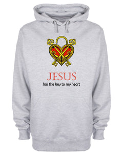 Jesus Has The Key To My Heart Hoodie Jesus Christ Religious Hooded Sweatshirt