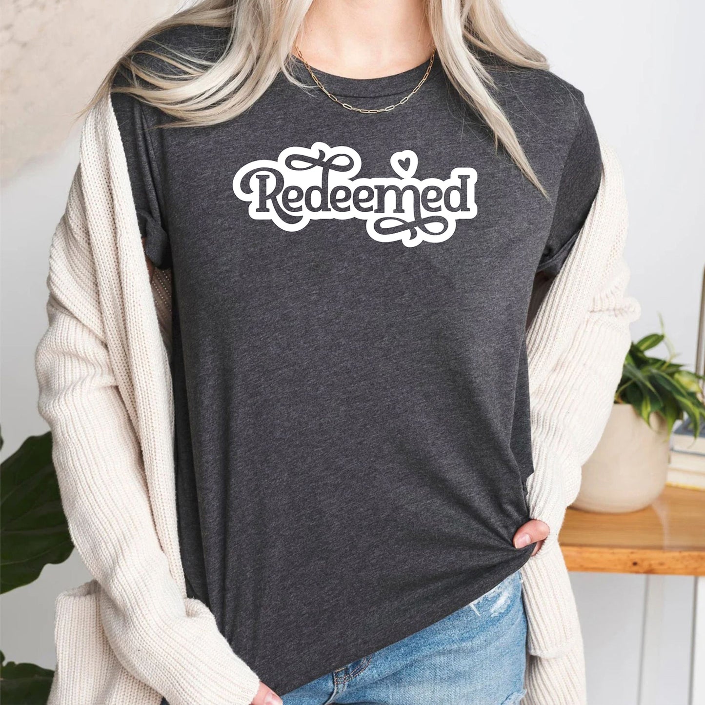 Redeemed  Bible Verse Christian Religious Faith Jesus T-Shirt Gifts
