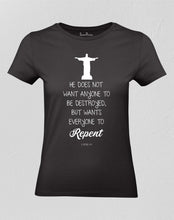 Christian Women T shirt Repent Salvation Inspirational Motivation Faith