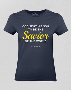 Savior Of The World Christian Women T shirt