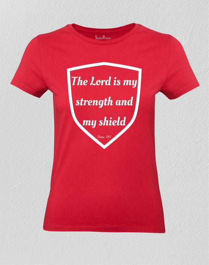 Christian Women T shirt Strength and Shield