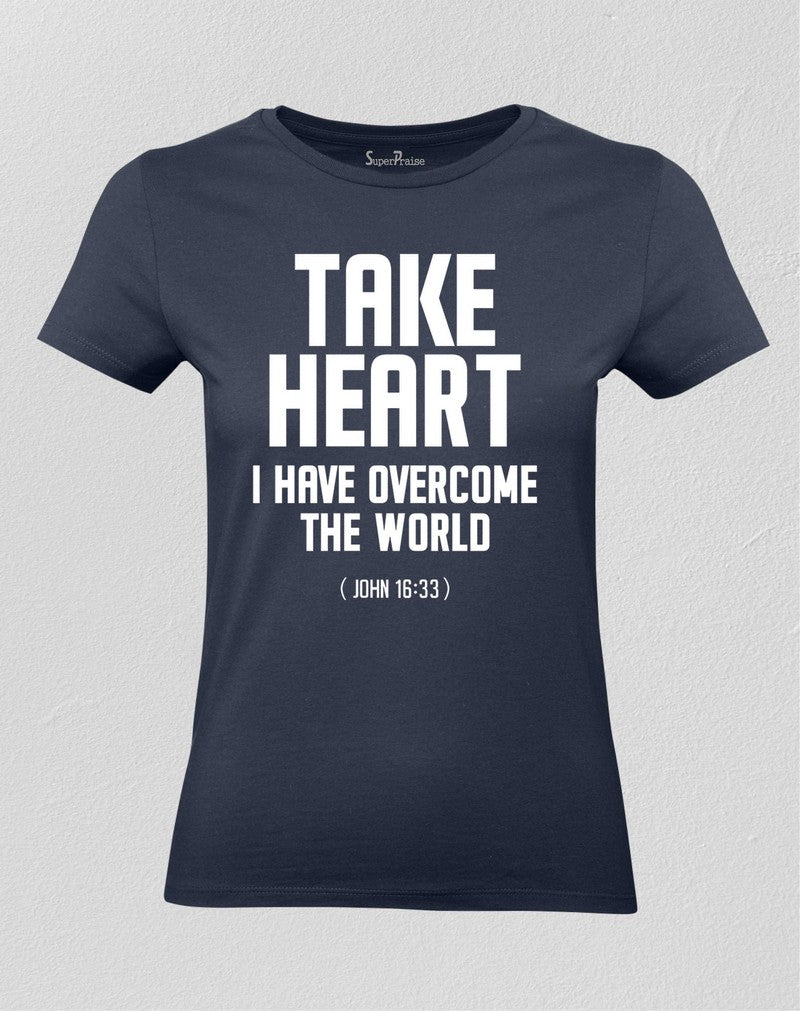 Christian Women T shirt Take Heart Hope God Peace Bible Teachings