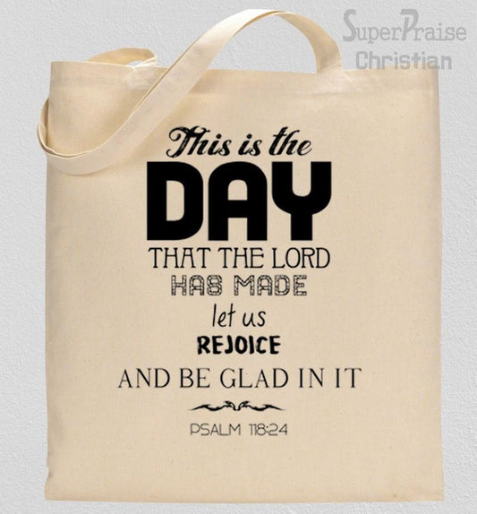This Is the Day The Lord has Made Lyrics Tote Bag