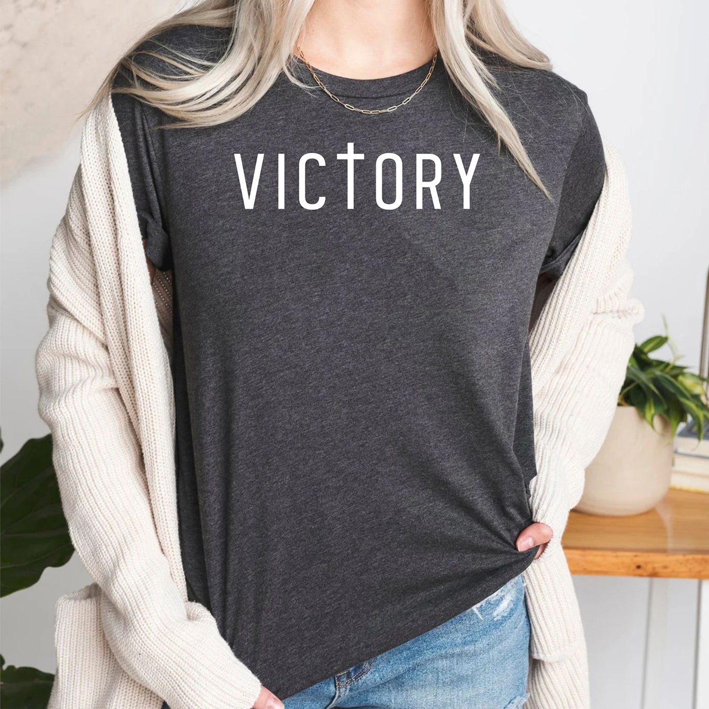 Victory Christian Bible Verse Religious Faith Based Jesus T-Shirts
